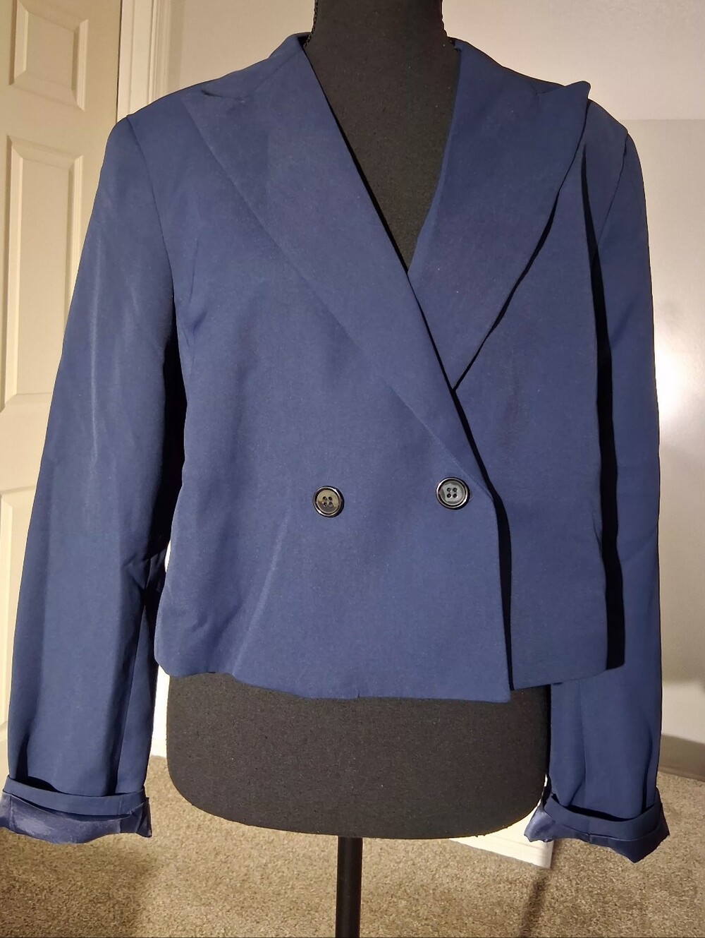 Kelyaa Navy Blazer With Chain